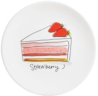 Blond Amsterdam Kuchenteller Erdbeere, 18cm | Keramik, Erdbeermotiv, Für Gebäck & Kuchen, Mikrowellengeeignet, Handwäsche empfohlen