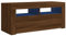 vidaXL TV Schrank mit LED-Leuchten Lowboard TV Möbel Tisch Board Sideboard Fernsehschrank Fernsehtisch HiFi-Schrank Braun Eichen-Optik 90x35x40cm