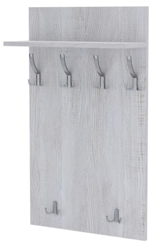 AKKE Maxi Garderobe Wandgarderobe Garderobenpaneel Wandpaneele Garderobenleiste Garderobenleiste Garderobenhaken Kleiderhaken Für Flurgarderobe Möbel Für Garderoben Flur 90 cm x 60cmGeweisste Kiefer