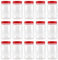 SEUNMUK 15 Pack 500ml Round Plastic Storage Jars, Round Clear Storage Jars with Screw Top Lids, Airtight Food Storage Containers for Kitchen, Pantry