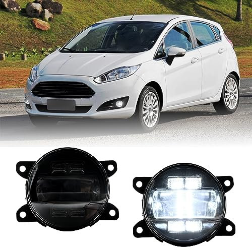 njssjd LED Nebelschlussleuchte mit Blinker DRL für F.ord Focus II RS III, F.ord F.iesta V VI, C-Max II S-Max, F.ord Transit Mk7 Mk8 Nebelscheinwerfer Frontstoßstange (Smoke Linse)