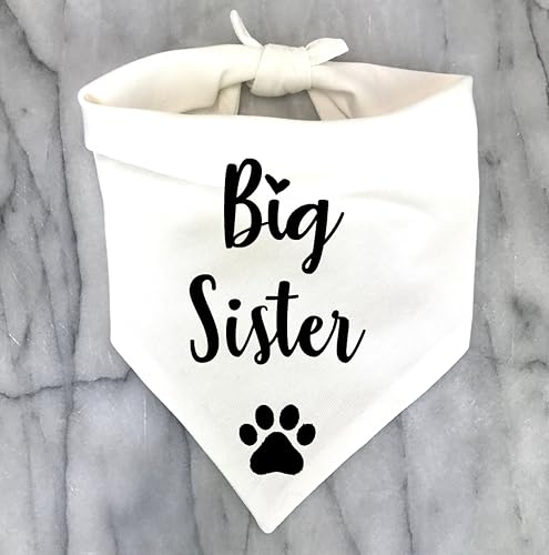 Hundehalstuch, Motiv: Big Brother, große Schwester, Schwangerschaftsankündigung, Fotos, Welpe, Gotcha Day, Stil 3