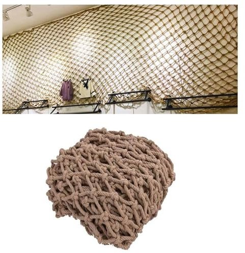 Filet de Corde de Chanvre, Filet de Protection, Filet de Corde Chanvre, Clôture Extérieur, Sécurité Enfants Filet Anti-chute Balcon D'escalier, Filet de Séparation Décoratif(Size:1*7m(3*22ft))
