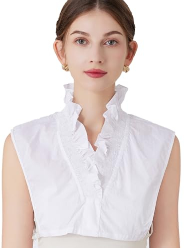 XEPST Faux Col Femme Chemise Blanc Faux Col Chemise Femme Faux Collier Détachable Col Amovible Femme Dickey Demi Chemises et Blouses Col en V Chemisier Col Amovible pour Femmes