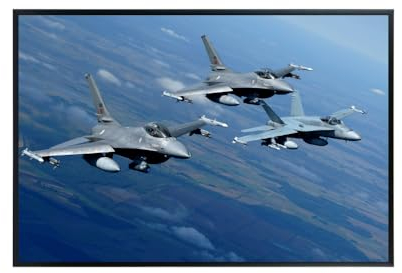 F-16 Flugzeug-Leinwand-Poster – 30,5 x 45,7 cm, ungerahmt F-16 Fighting Falcon, Bild für Jet-Liebhaber, Luftwaffen-Kunstwerk, Militärflugzeug-Dekoration für Jungenzimmer und Marine-Büro