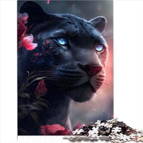The Pink Black Panther Erwachsenenpuzzle, 1000 Teile für Erwachsene, anspruchsvolles Spiel, Papppuzzles für 12-Jährige, Lern- und Bildungsreisespielzeug für Kinder und Erwachsene, Größe (26 x 38 cm)