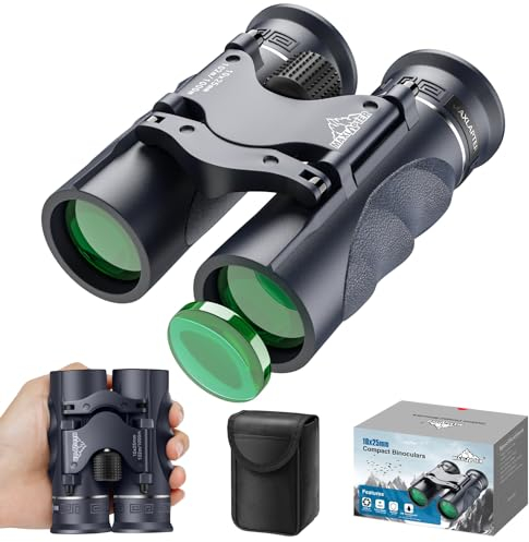 Binocolo 10x25 HD per adulti, compatto con custodia, per sport all'aria aperta, caccia, viaggi, concerti, bird watching, visione notturna in condizioni di scarsa illuminazione, prisma BAK4,