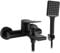 Rea SOUL BLACK Badewannenarmatur Wasserhahn Badewanne Einhebel Wannenarmatur mit Handbrause Badarmatur aus Messing Mischbatterie (schwarz)