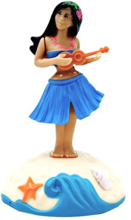 dbrie Shaking Head Ornament, hawaiianisches Mädchen, schüttelnder Kopf, Auto-Ornament, Cartoon-Figuren für Fahrsicherheit für Bücherregal, Schreibtisch, Schlafzimmer, Strand-Bartisch