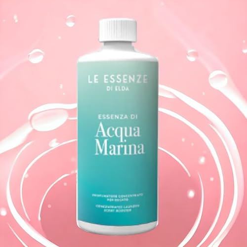 Le Essenze di Elda Profumo per bucato, acqua di mare, 500 ml, altamente concentrato, fino a 100 WL, ammorbidente o sostituzione, 14 diversi profumi, Aqua Marina