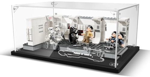 Étui d'écran en acrylique compatible avec Lego 75387 The Tantive IV, étui de présentation résistant à la poussière, acrylique transparent haute résolution, compatible avec le kit de construction Lego