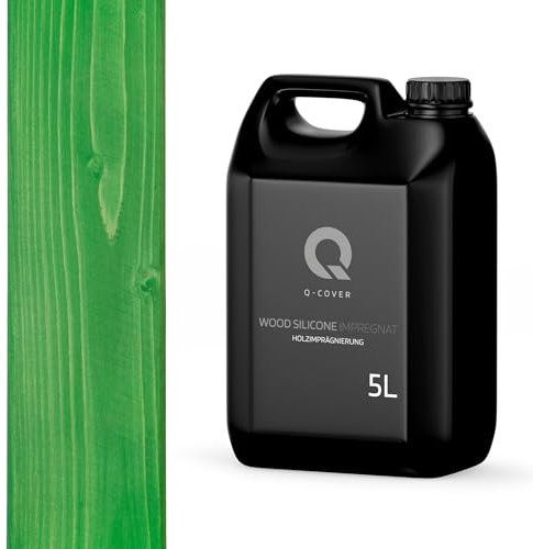 Q-COVER holzimprägnierung Minzgrün 6029 5 L 2 in 1 holzschutz farbimprägnierung imprägniermittel holzschutzmittel imprägnierung abperleffekt alle holzarten holzgrundierung