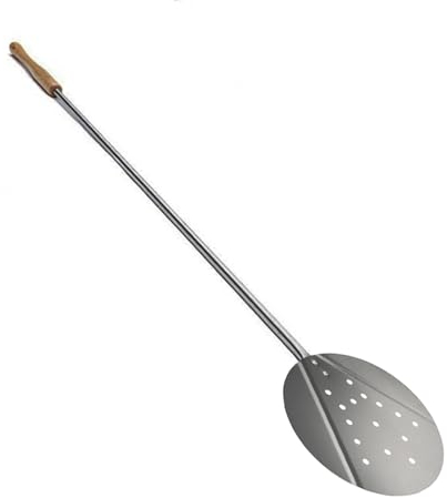 PALUPLUS Pala Pizza Forata Rotonda con Manico in Legno di Faggio, Lunghezza 120 cm e Diametro 30 cm, Pala Professionale ideale per forno a legna o gas, Made Italy -778