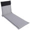 LILENO HOME Coussin pour chaise longue de jardin - 1 pièce - Chaise longue à roulettes - À rayures noires - Noir uni - Idéal pour chaise longue de plage - Rembourré - 190 x 60 x 5 cm - Malt