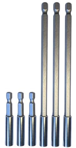 6 Pack of 60mm & 150mm Long Magnetic Drill Bit Holder for Impact Driver Drill Screwdriver fits Milwaukee Dewalt Bosch WERA etc. 1/4 Hex Extension Bars