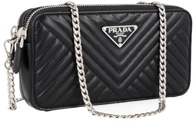Prada Damen Schwarz Leder Schultertasche 1DH010