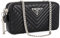 Prada Damen Schwarz Leder Schultertasche 1DH010