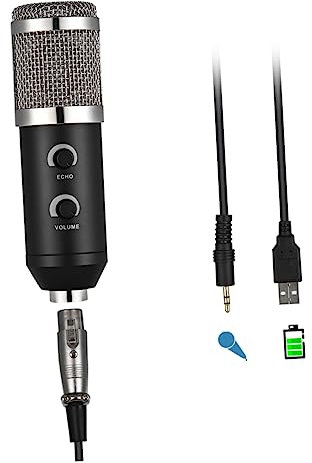 Alasum Condenser Microphone Broadcast Podcasting Echo Locking Knob for Studio Use