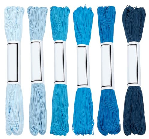 FREEBLOSS 300 iarda di Filo Sashiko 6 matasse di Cordoncino di Cotone Al 100% blu Navy Fili Da Ricamo Giapponesi Sashiko per Cucire A Mano Filo Spesso Sashiko per Forniture Da Ricamo Giapponesi