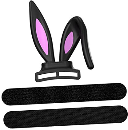 HOMSFOU Headseat Decoration 5pcs Headphones Headphone Accessories Rabbit Ears for Gaming Headset Headphone Adornments Cosplay Bunny Ear Bunny Gaming Headset Attachment Headset Ornaments Black