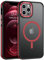 VENINGO Magnetic for iPhone 12 Pro Max Case,Compatible with Mag Safe Matte Translucent Shockproof Protective Women Man Phone Case for iPhone 12 Pro Max,Red