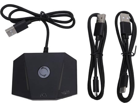 MENDUNER Adattatore del Mouse da Gioco per Tastiera per X/s, per Interruttore, Adattatore Tastiera del Mouse da Gioco con Controllo con Luce RGB e Jack Audio da 3,5 Mm