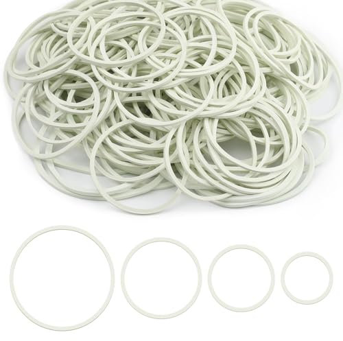 350Pcs White Rubber Bands 25mm/32mm/38mm/50mm Stretchable Elastics Strong Rubber Band for School Home and Office Supplies