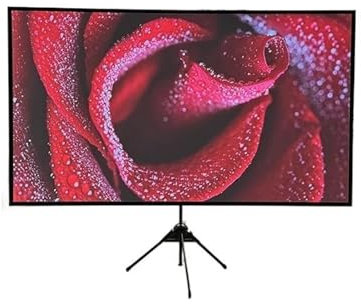 LIPJIA Écran de Projection Écran de Projection Portable avec Support 100 Pouces, en Fibre de Verre Blanche, pour Home cinéma extérieur, 4K, pour Maison connectée