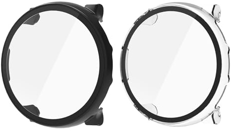 MGUEIAO [2 Stück Hülle kompatibel mit Polar Vantage V3,Hülle Mit Displayschutz,Hard PC Rundum Displayschutz Schutz Case für Polar Vantage V3-Schwarz+Transparent