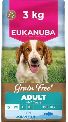 EUKANUBA Chien Adulte Petite/Moyenne sans Céréales Poisson 3 kg