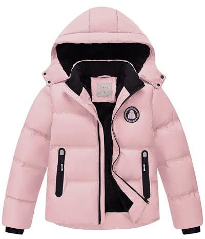 Zoofly Veste Hiver pour Garçons et Filles Veste de Ski Chaud avec Capuche Amovible