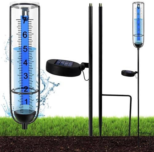 Regenmesser Für Den Außenbereich, Regenmesser Für Garten Frostsicher Glas, Regenwassermesser, Niederschlagsmesser Mit Erdspieß, Wassermesser Für Regenmesser, Für Rasen, Hof Und Garten Dekoration