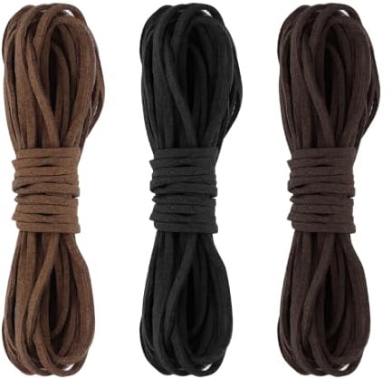 5mX3mm Cordoncino in Pelle Scamosciata,Cordino in Pelle Piatto,Corda Di Cuoio,Braccialetto Collana Perline Gioielli Fai Da Te Crafts (3 Colori)