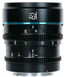 Lens, Objectif cinéma T1.2 35 mm, Compatible avec Sony FX3 ZV-E1, Compatible avec LUMIX GH5 GH6 S52 S1ii,for Camera(16 75mm,Black Version_RF)