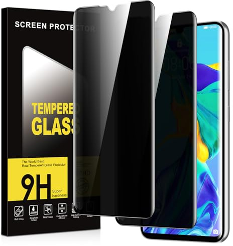 Xiltlly Schutzfolie für Huawei P30 Pro für Panzerglas Sichtschutz,9H Härte Privacy Displayschutz Schutzglas,Privatsphäre Anti-Spy Bläschenfrei Kratzfest Blickschutz Folie,2 Stück
