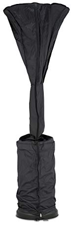 Relaxdays Funda Estufa Exterior, Protector Calentador Terraza, Seta, Bar, Impermeable, Poliéster, 1 Ud, 250x70 cm, Negro