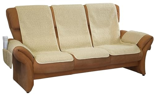 Erwin Müller Sessel- und Sofaschoner-Set 5-teilig Schurwolle Natur