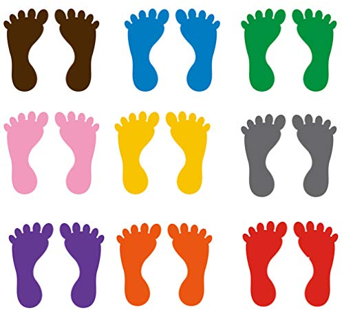 TOYANDONA 9 Paare fußabdruck Boden Aufkleber Bunte Wand fußabdruck Aufkleber wandkunst für schulkindergarten klassenzimmer kinderzimmer Dekoration
