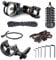 MILAEM Bogenschießen Compoundbogen Zubehör Set 5 Pin Bogenvisier Pfeilauflage Bogenstabilisator Peep Sight Bogenschlinge für Compoundbogen Outdoor Jagdtraining (Schwarz)