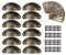 24 x Vintage Muschelgriffe Antik Eisen Griffe Etiketten Karten Rahmen Bücherregale Schublade Schrank Küche Mobel Möbelknöpfe Set 8.2cmx3.5cm Bronze(Schrauber inklusive) (griff)