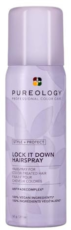 Pureology Style + Protect Lock It Down Hairspray for Color-Treated Hair, Maximum Hold, 2.1 Ounce
