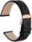 WOCCI 16mm Elegantes Uhrenarmband für Damen mit Roségoldener Schnalle (Schwarz)