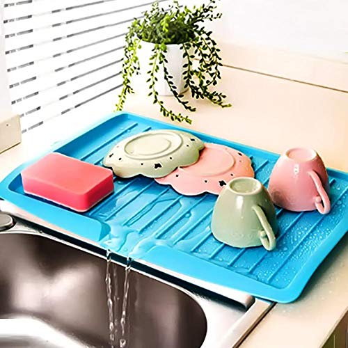 Desagüe De La Cocina Rack Bandeja De Goteo De Plástico Bandeja Escurridor Fregadero Grande Tendedero Encimera Organizador Tendedero para Los Platos (Color Al Azar)