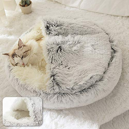 DanChen Katzenbett, Anti-Stress, extra weich, Bett für Katzen, Höhle, beruhigend, Hundekorb, Sofa, XXL, bequem, waschbar, Haus für Katzen, Kissen, rutschfest