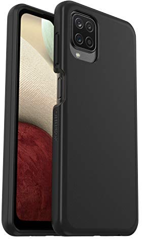OtterBox Sleek Hülle für Samsung Galaxy A12, stoßfest, sturzsicher, ultraschlank, schützende Hülle, Getestet nach Militärstandard, Schwarz, Keine Einzelhandelsverpackung