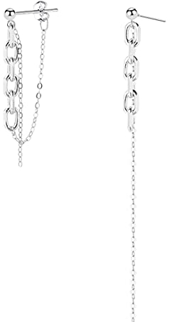 SLUYNZ 925 Sterling Silber Kette baumeln Ohrringe für Frauen Teenager Damen Asymmetrische Quastenohrringe