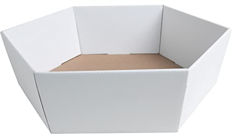 10 x PresentFill® Präsentkorb Diamant Weiß ohne Inhalt - Geschenkkorb aus umweltfreundlichen 100% Recycling Karton - groß sechseckig - Made in Germany für Weihnachten - Ostern - Hochzeit - Geschenke