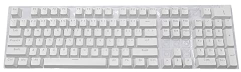 Demiawaking 104 Tasten für mechanische Tastatur, Universal-Kappen-Set für mechanische Tastatur, ergonomische Tastatur, Ersatztasten für mechanische Tastatur (Weiß)