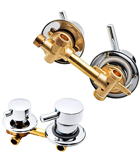 ZAKSEM Mitigeur Cabine De Douche,2/3/4/5 Voies Sortie D'eau Filetage/intubation,Entraxe 10Cm/12,5Cm Mitigeur Laiton Salle De Bain Poli Douche Robinet Cabine (Screw 2 way 10cm)