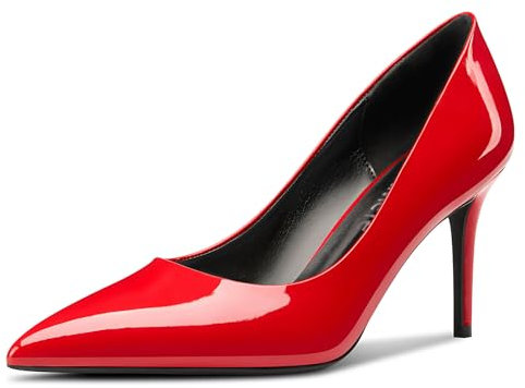 Castamere Donna Alto High Spillo Tacco Heel a Punta Slip-on Pumps Cute Classico Dress Scarpe Rosso 44 EU
